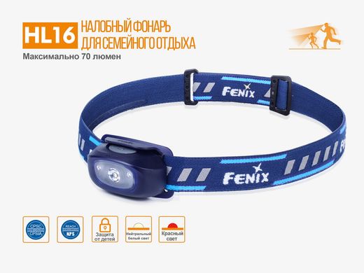 Ліхтар налобний Fenix HL16 синій
