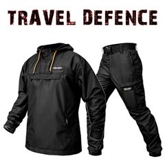 Комплект туристический Travel Defence Анорак Black Таслан Микрофлис